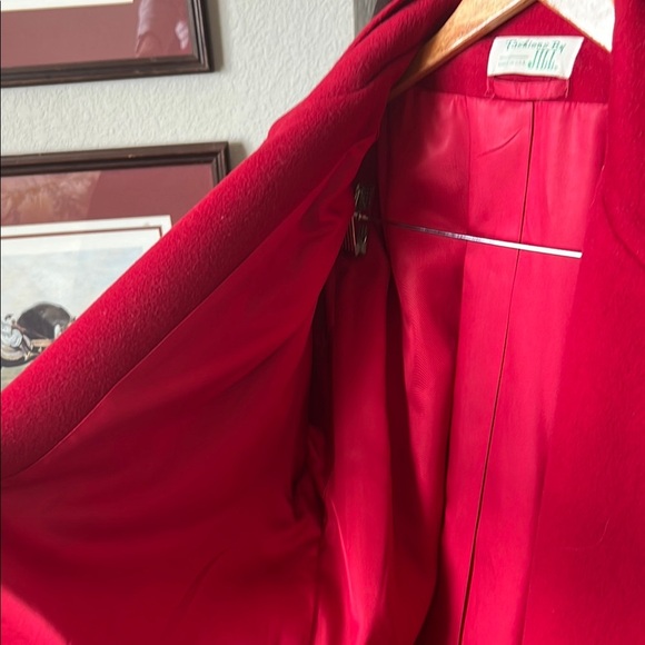 Vintage Fashion by Jill Red Belted wool coat - Picture 9 of 12